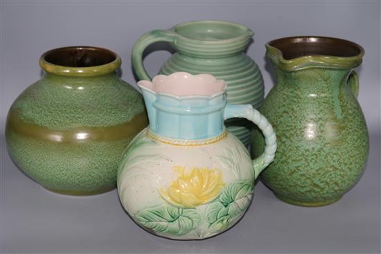 C.H. Brannam and Majolica vessels (4)